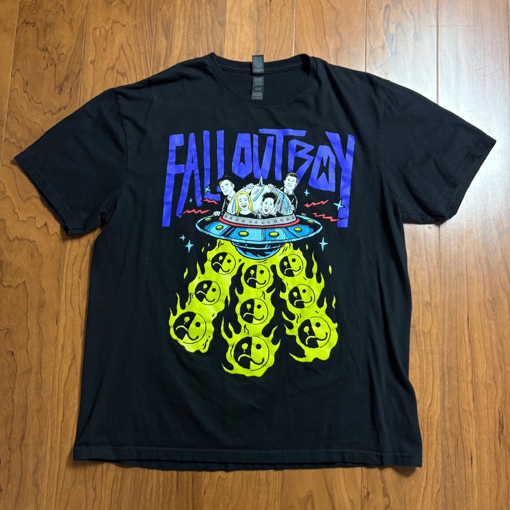 Fall Out Boy Band T-Shirt Black Large UFO Graphic If You Build It They Will Come